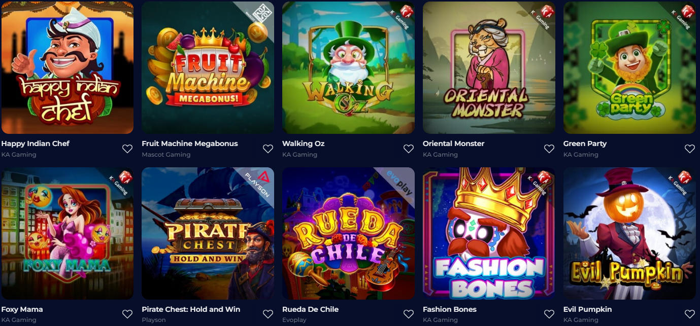 Spellen bij Nine Casino