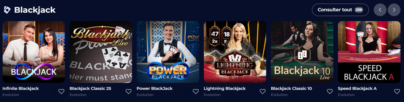 Live Blackjack spellen bij Nine Casino