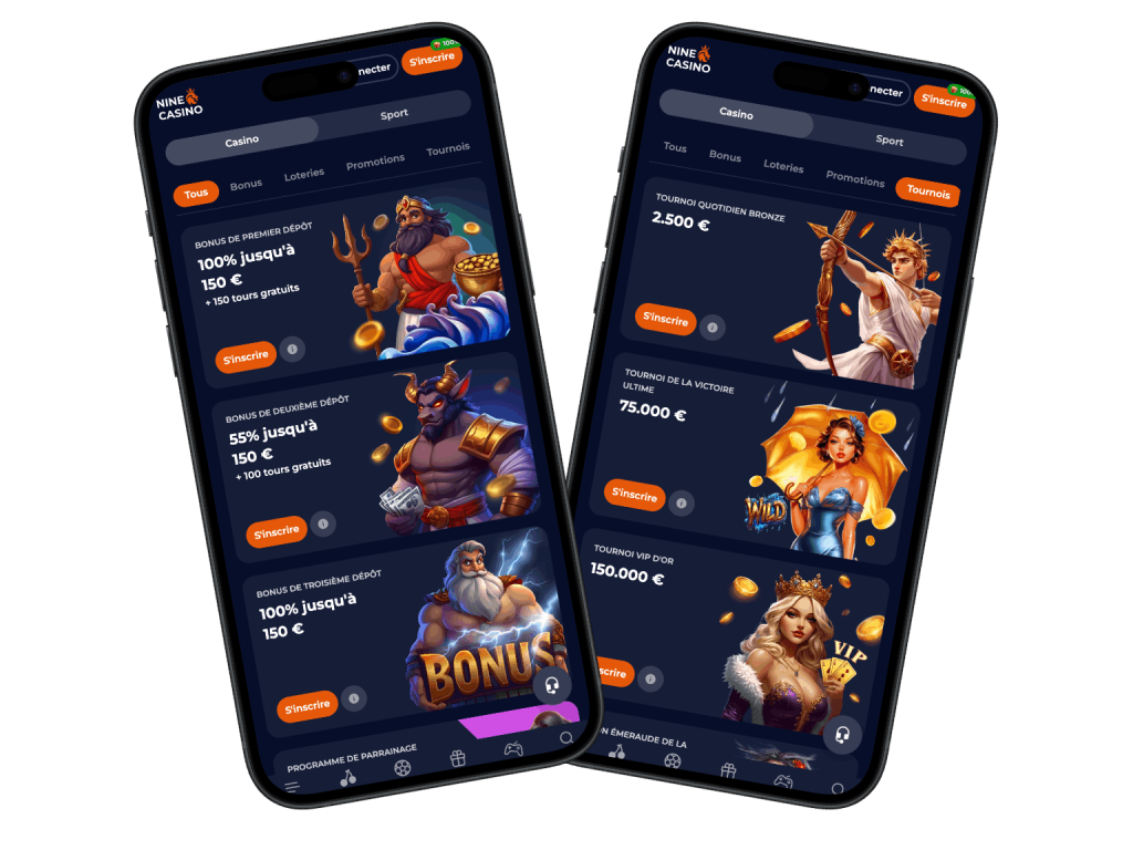 de mobiele app van Nine Casino